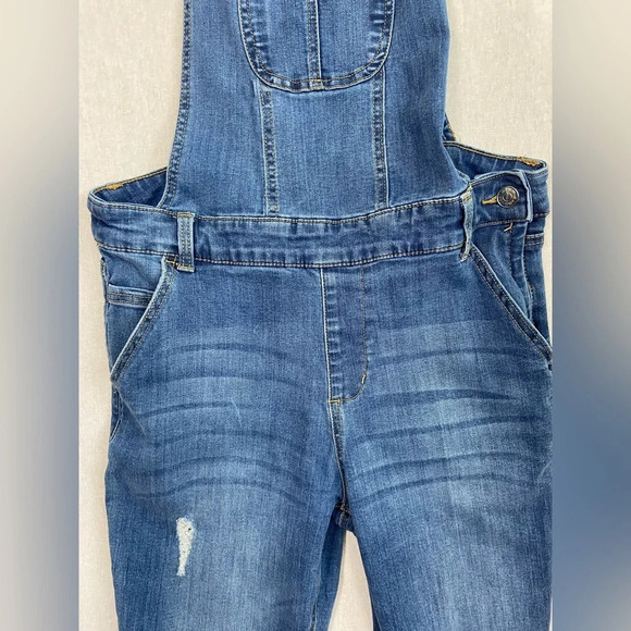 Ci Sono blue denim raw hem slim fit overalls  Sz M - Picture 6 of 13